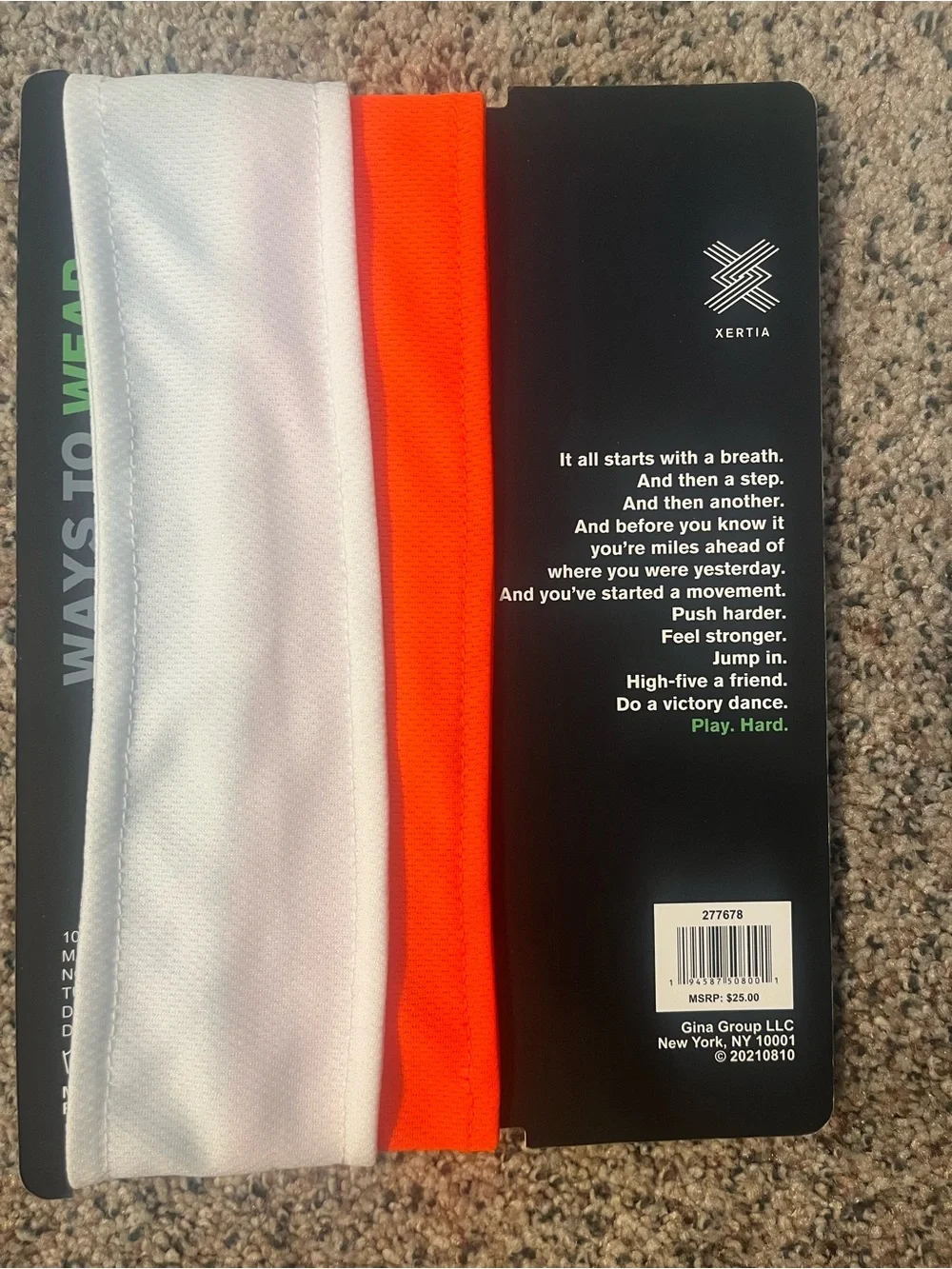NWT Moisture-Wicking Headbands - Orange & White